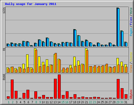 Daily usage for January 2011