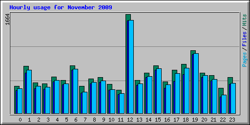 Hourly usage for November 2009