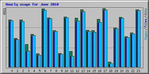 Hourly usage for June 2010