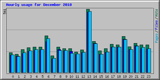 Hourly usage for December 2010